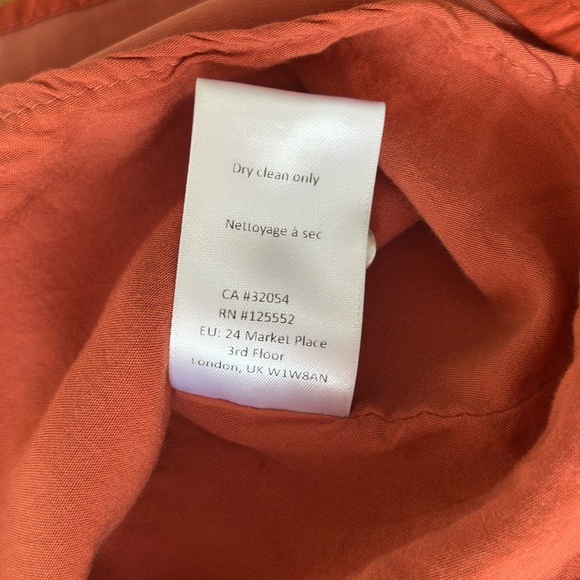 DOLAN Anthropologie Womens Top Blouse Tassle Tie Straps Button Up Lined Rust XXS - Picture 6 of 8